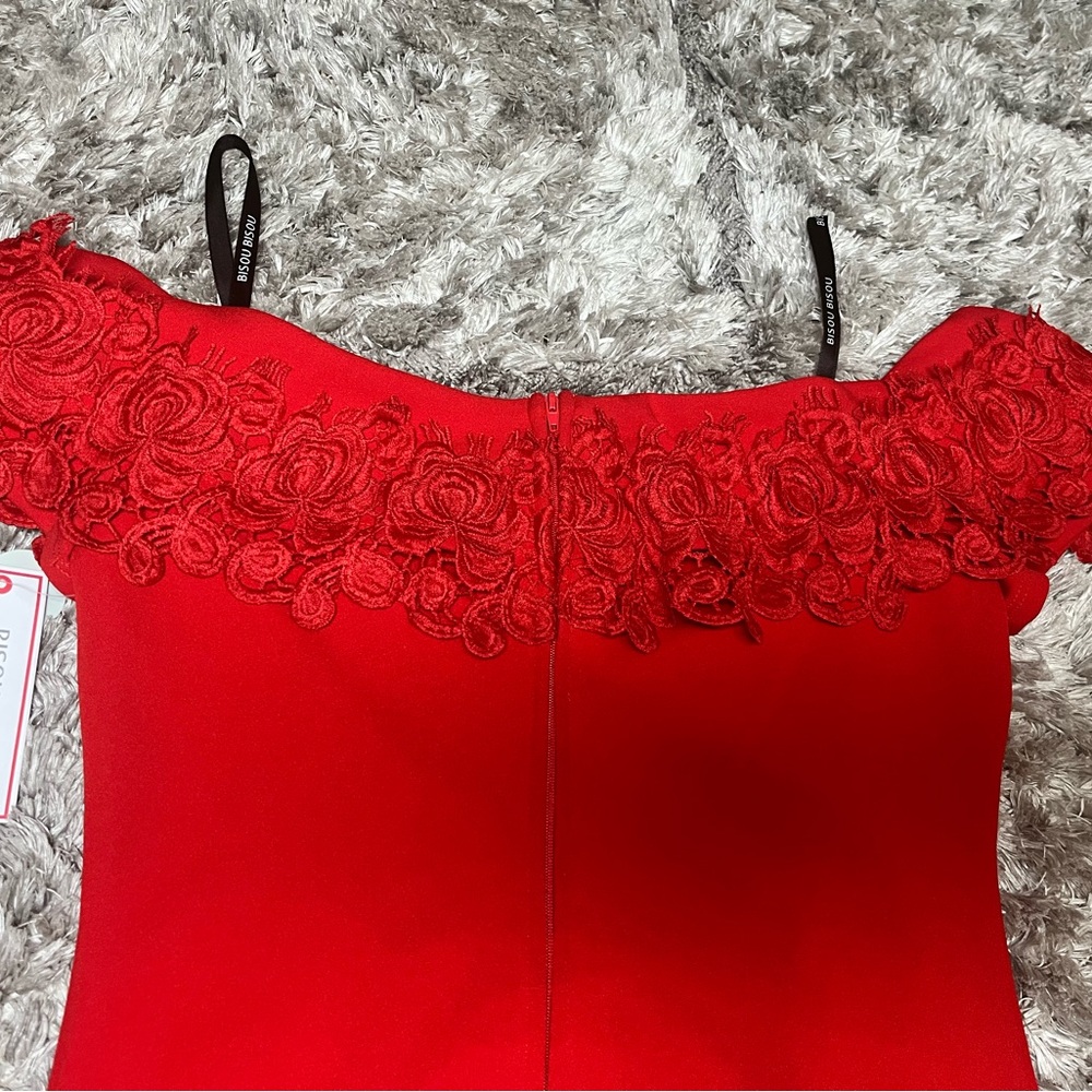 Elegant Red Off-Shoulder Dress